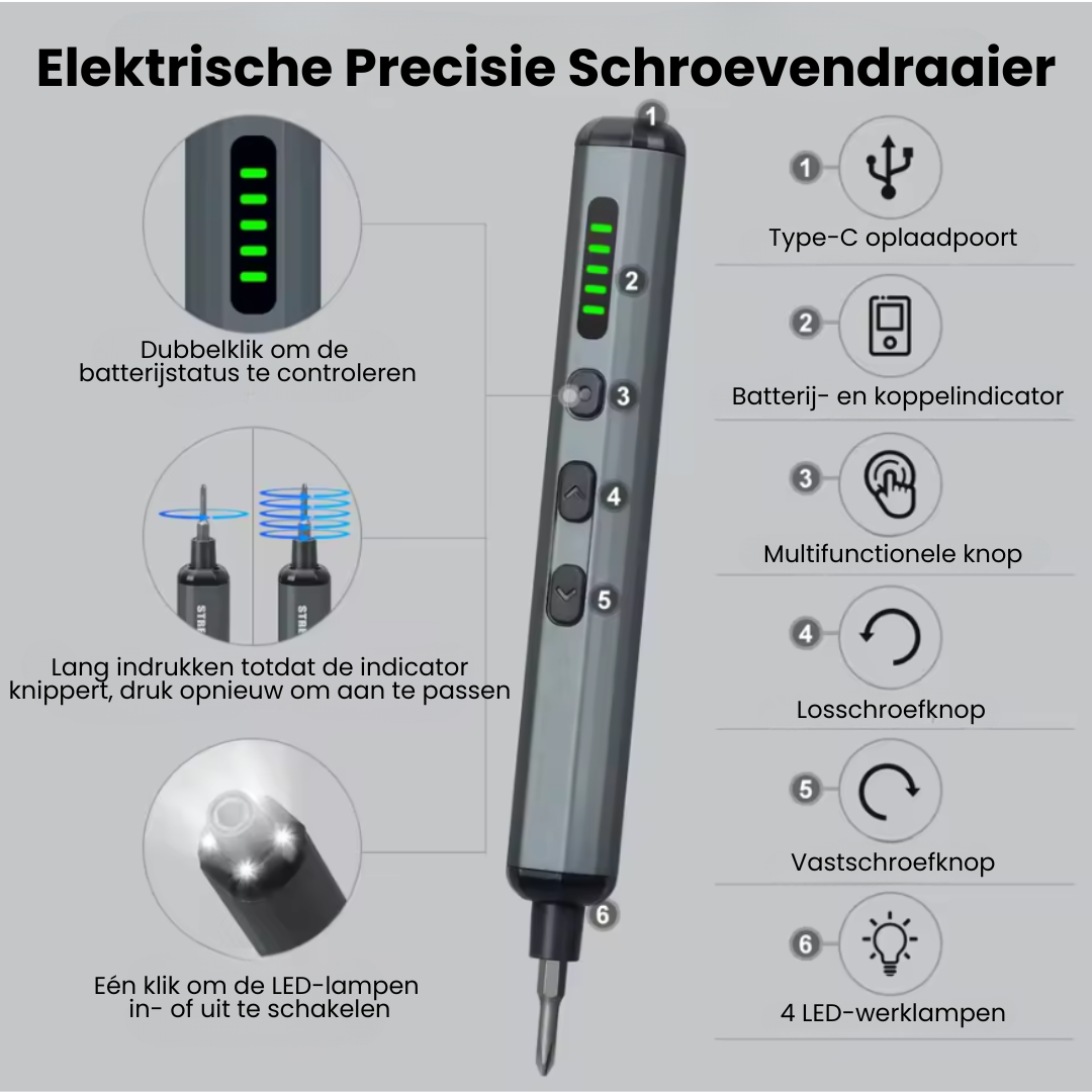 Elektrische precisie schroevendraaier